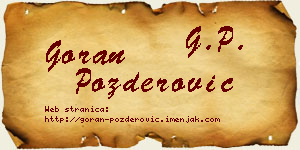 Goran Pozderović vizit kartica